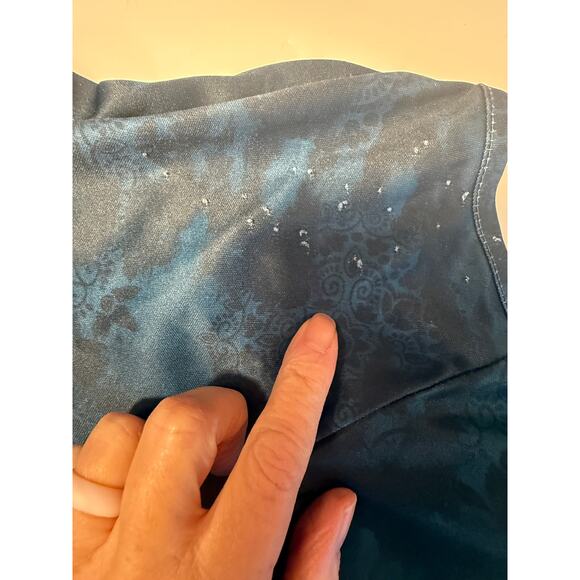 Only Necessities Women’s Plus Dress 18/20 L Blue Teal Boho Print A-Line Midi - Picture 4 of 8